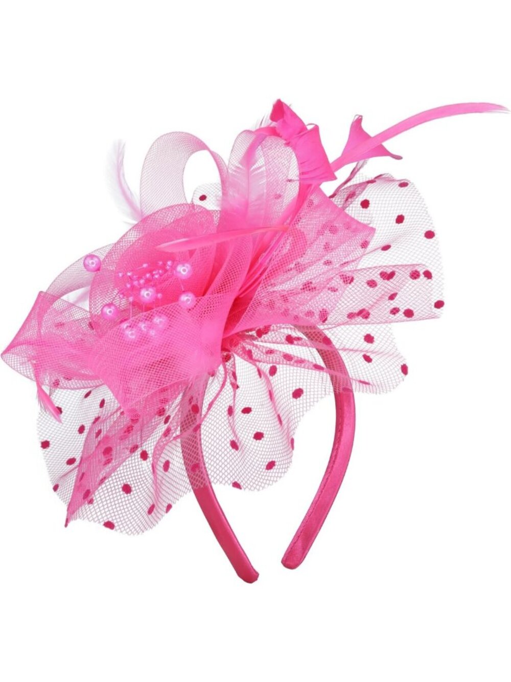 Elegant Pink Fascinator Headband or Hair Clip for Derby, Tea Party & Church